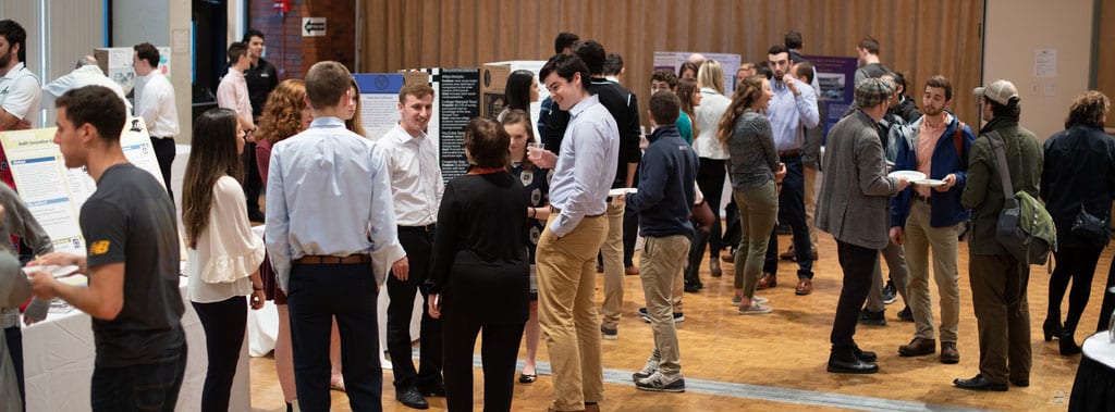 People gathered at the Annual Celebration for Student Scholarship and Creativity