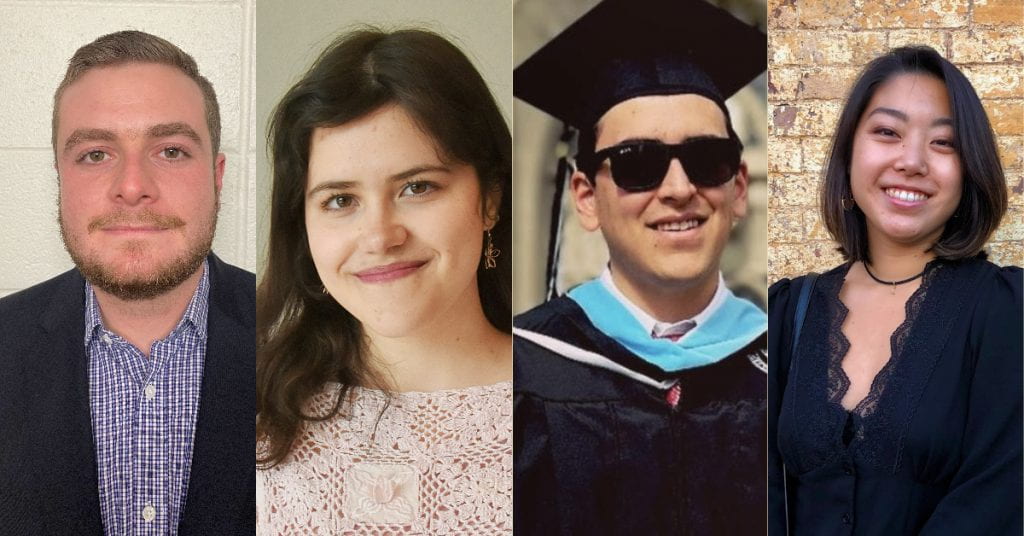 Evan Diliberto ’22, Grace Maffucci ’22, Jesus Maldonado ’18, ’21G, and Elisabeth Sudbey ’21