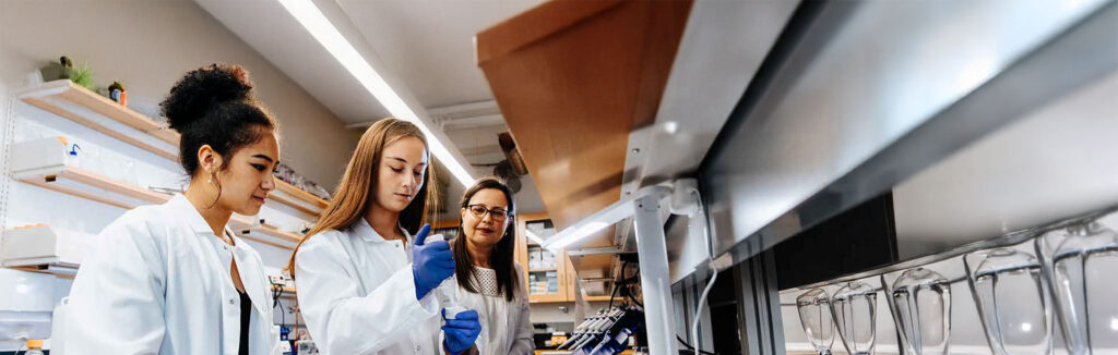 Students working in a lab